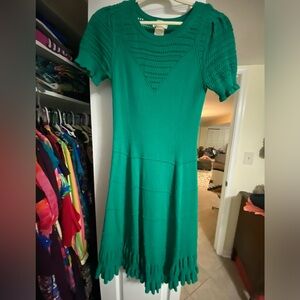 Anthropologie green knit dress